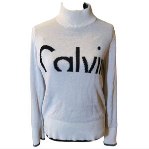 Calvin Klein Mock Turtleneck Sweater White XS
